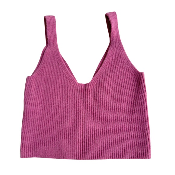 J. CREW Cashmere V Neck Sweater Tank Pink Size Small - Picture 2 of 8